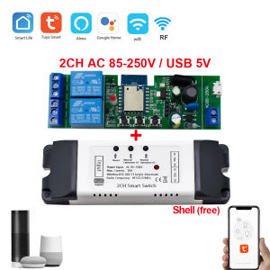 2 Channel Zigbee Smart Wifi Electric Actuator Motor ControllerDC AC 12V 24V SwitchRF433 Remote2CH Pulse Relay Module