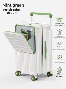 LIWAN | Shockproof Front Opening Large Capacity Wide Trolley Luggage