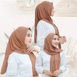 Jilbab Instan Segitiga Jersey Polos Jumbo Dewasa Viral