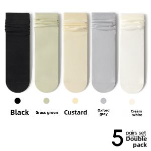 Miiow | Womens Mid-Calf Long Velvet Cotton Socks Anti-Odor Breathable No-Cuff Antibacterial White Pure Color Pack Of 7