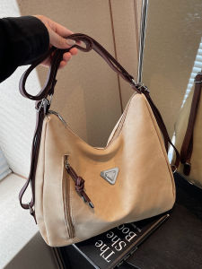 Large Capacity Commuter Casual Crossbody Tote Bag Womens 2025 New Style Double Shoulder Bag for Class Vintage American Style