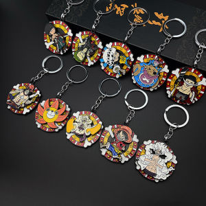 Cartoon Enamel Rotatable Japanese Hot-blooded Anime Keychain Bag Charms Men Pendant Cosplay Props Fans Gift Backpack Jewelry