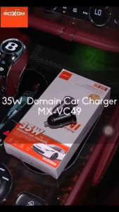 MOXOM MX-VC49 USB + USB-C 35W Dual Ports Mini Domian Car Charger