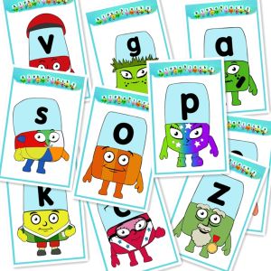 Alphablocks Letter Building Blocks Educational Toy Poster 26 English Cards Animation Phonics Early Learning Smart Flashcards