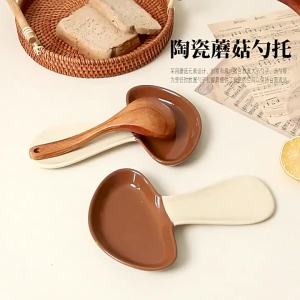 KEMORELA Thìa Gốm Hình Nấm Chịu Nhiệt Độ Cao Hình Nấm Thân Thiện Với Môi Trường Phụ Kiện Nhà Bếp Cho Quà Tặng Ấm Nhà