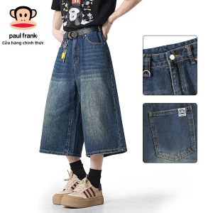 Paul Frank | Quần Short Jean Nam Vintage Rửa Mờ Form Rộng