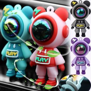 4Pcs Cartoon Astronaut Car Aromatherapy Clip with Free Fragrance Tablet Air Vent Aroma Diffuser Perfume Air Freshener Auto Interior Accessories