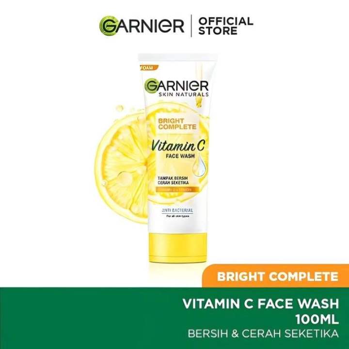 Garnier Bright Complete Vitamin C Face Wash 100ml Lazada Indonesia