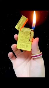 bật lửa du bon M-16 hình thỏi vàng 9999 xài ga