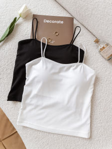 Sweet Cool Spicy Short Womens Camisole with Chest Pad Vest Summer Base Layer White Inner Wear Outer Wear Thin Strap