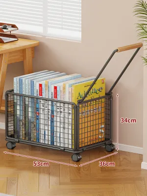 LINJIAXIAOZI | Mobile Rolling Shelf Bookshelf Cart