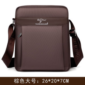 Casual Canvas Shoulder Bag Mens Crossbody Commuter Briefcase Oxford Cloth Leisure Style Zipper Closure Medium Size Pure Color