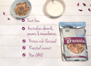 Brookfarm Nutty Granola - Maple Vanila 350g 16 all-natural fruitfree ingredients: