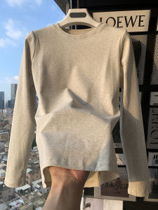 Áo Thun Dài Tay Cổ Tròn Ôm Vừa Vặn Đơn Giản Thường Ngày Màu Trơn Mùa Thu Mới Về Áo Sơ Mi Nữ Thiết Kế Nhỏ Đa Năng