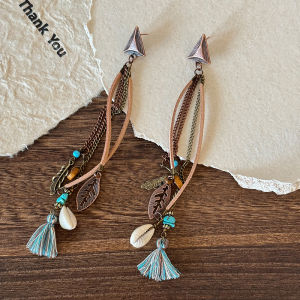 Bohemian Long Tassel Earrings Women Vintage Ethnic Style Faded Beach Holiday Ear Jewelry  out Fashion Accessories