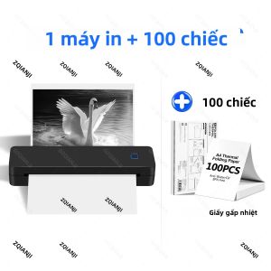 Máy In Nhiệt Mini Cầm Tay A4 Tương Thích Bluetooth Để In Ảnh Du Lịch Tại Nhà Văn Phòng PDF Với Cuộn Giấy Gấp