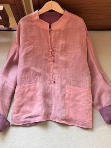 New Chinese Style Loose Cotton Linen Shirt Womens Double-Sided Wear Sunscreen Outerwear Cardigan Retro Tea Ceremony Clothes