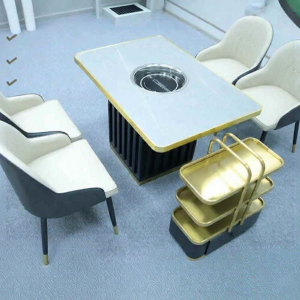 TENGYAGAO | Commercial Hotpot and BBQ Table Chair Set Electric Dual Use