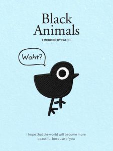 Miếng Dán Thêu Chim Đen Miếng Dán Tự Dính Cho Túi Mũ Khăn Trang Trí Miếng Vá May Nhiệt Miếng Dán Trang Trí Cho Quần Áo