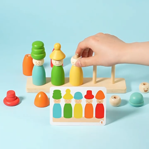 Treehole Puppet Hat Face Matching | Montessori Color & Emotion Stacking Toy for Kids | Fine Motor Skills & Hand-Eye Coordination Educational Toy | Early Learning Color Recognition Game