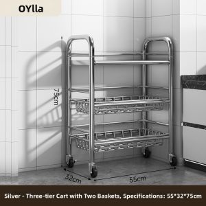 OYIla | Floor-standing Multifunction Vegetable Storage Stainless Steel Storage Rack