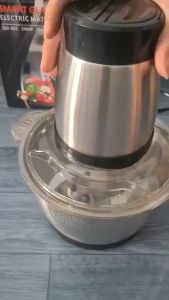 Máy xay thịt cầm tay đa năng cối Inox 4 lưỡi công suất 250W - Máy xay thịt kitchen expert