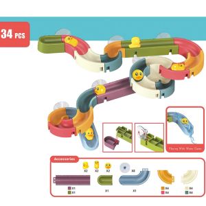 Large Particle Building Blocks Sucker Track Ball Ball Game Building Block Wall Play Water DIY Assemble Toys 1-3 Years Old Sliding