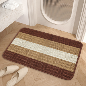 Topstar Durable Thick Anti Slip Door Mat for Floor Entrance TPR Rubber Bottom Bathroom Mat Rug Aesthetic Stripe Design