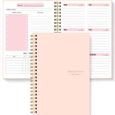 TREES Notebook PromotiUndated A5 Weekly Notebook Planner Agenda Ntationery Office School Supplies Record Daily Plan to Achieve