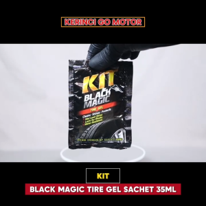 KIT Black Magic Tire Gel 35ml Sachet Cairan Pengkilap Poles Pembersih Semir Ban Mobil Motor