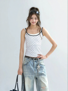 Korean Style Polka Dot Camisole Tank Top