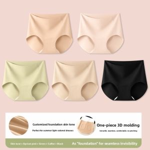 JIAZINI | Ice Silk Yoga Shorts Womens Mid Waist Triangle Panties Invisible Seamless Thin Summer Design Pure Cotton Crotch Breathable