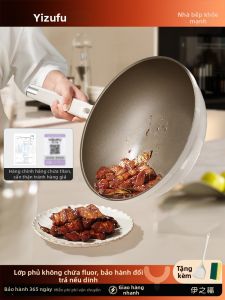 YIZHIFU | Chảo Lửa Nhỏ Đáy Phẳng Chống Dính Gốm Titan