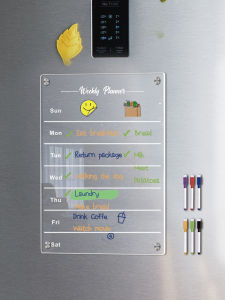 Magnetic Acrylic Fridge Magnet Calendar Weekly Planner Erasable Decorative Message Board Kitchen Home Decor from Mainland China