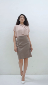 Urban Exchange Gabriela Brown Mini Pencil Skirt - Bawahan Rok Pensil Pendek Formal Brown