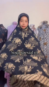 Mukena BATIK SOGA SPECIAL 01 Rempel Jumbo Rayon Bali Adem Travelling