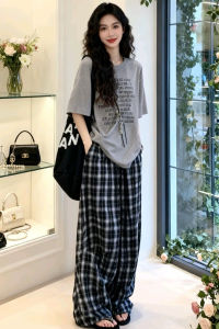 CHOUXIE | Bộ Quần Áo Nữ Mùa Hè OOTD Trẻ Trung Dễ Thương Áo Thun và Quần Ống Rộng