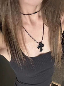 สร้อยคอ Cross Pendant Hip Hop Punk Style ดีไซน์เรียบง่าย สไตล์นักแสดงกลวง โซ่กระดูกไหปลาร้า แฟชั่นทันสมัย