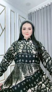 Storjoan Motif 2 - Pakaian Wanita Gamis Tali Samping Kanan Kiri Rayon Twill Busui