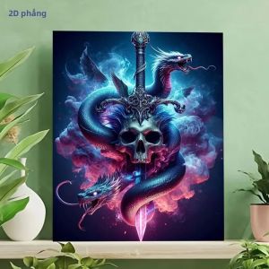 Bộ Tranh Acrylic Tự Làm Thiết Kế Rồng & Rắn Độc Đáo Theo Số Quà Tặng Trang Trí Nhà Cửa Bộ Vẽ Tranh Sáng Tạo Không Khung