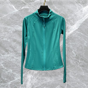 High-End Yoga Sportswear Womens Tight-Fit Elastic Quick-Dry Breathable Running Fitness Zipper Long Sleeve Top Autumn Outerwear