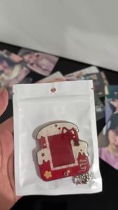 Cute Cake Photo Frame Keychain Card Holder 1 Inch Idol Photo Transparent Acrylic Card Pouch