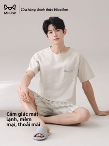 Bộ đồ ngủ nam MiiOW bằng lụa băng tay ngắn thoáng khí