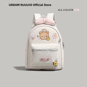 URCDN RDALVO | Cartoon Embroidery Bear Backpack for Women Casual and Student