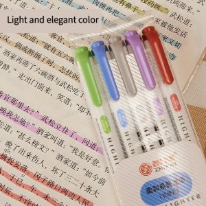 5 Colors/box Double Headed Highlighter Pen Set Fluorescent Drawing Markers Highlighters Pens Art Japanese Cute Pastel Stationery