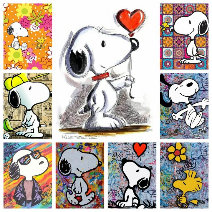 Kawaii Graffiti Snoopy การ์ตูนการ์ตูนเด็กโมเสก DIY เพชรภาพวาดศิลปะ2024 ...