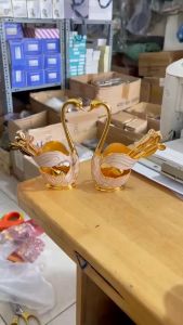 Bộ đựng thìa dĩa hình thiên nga thiêt kế độc đáo siêu sang(TH)