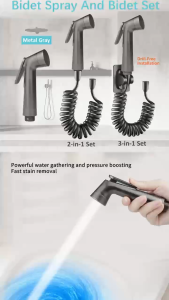 Xinkunlong SG-K9016 Series 3 Color Hand Held Toilet Bidet Sprayer Bathroom Bidet Cleaning Sprayer - Chrome Black- Bathroom Faucet Fixture