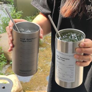 เคลื่อนที่ดีสำหรับกระติน้ำร้อนและเย็น 600ml/20oz กระติกแก้วกาแฟ สเตนเลส