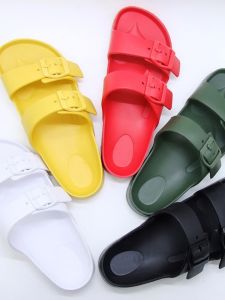 Export Trendy Men and Women Simple Slippers Eva Sandals Soft Plaid Home Outwear Plus Size Boken Arch